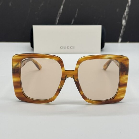 NEW GG1314S 003 GUCCI HAVANA BUTTERFLY WOMEN GUCCI SUNGLASSES - Picture 1 of 13